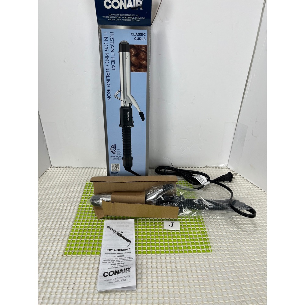 Conair Instant‎ Heat 1 Inch Curling Iron Classic Curls Black NEW J
